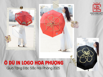 Ô Dù In Logo Hoa Phượng – Quà Tặng Đặc Sắc Hải Phòng 2025